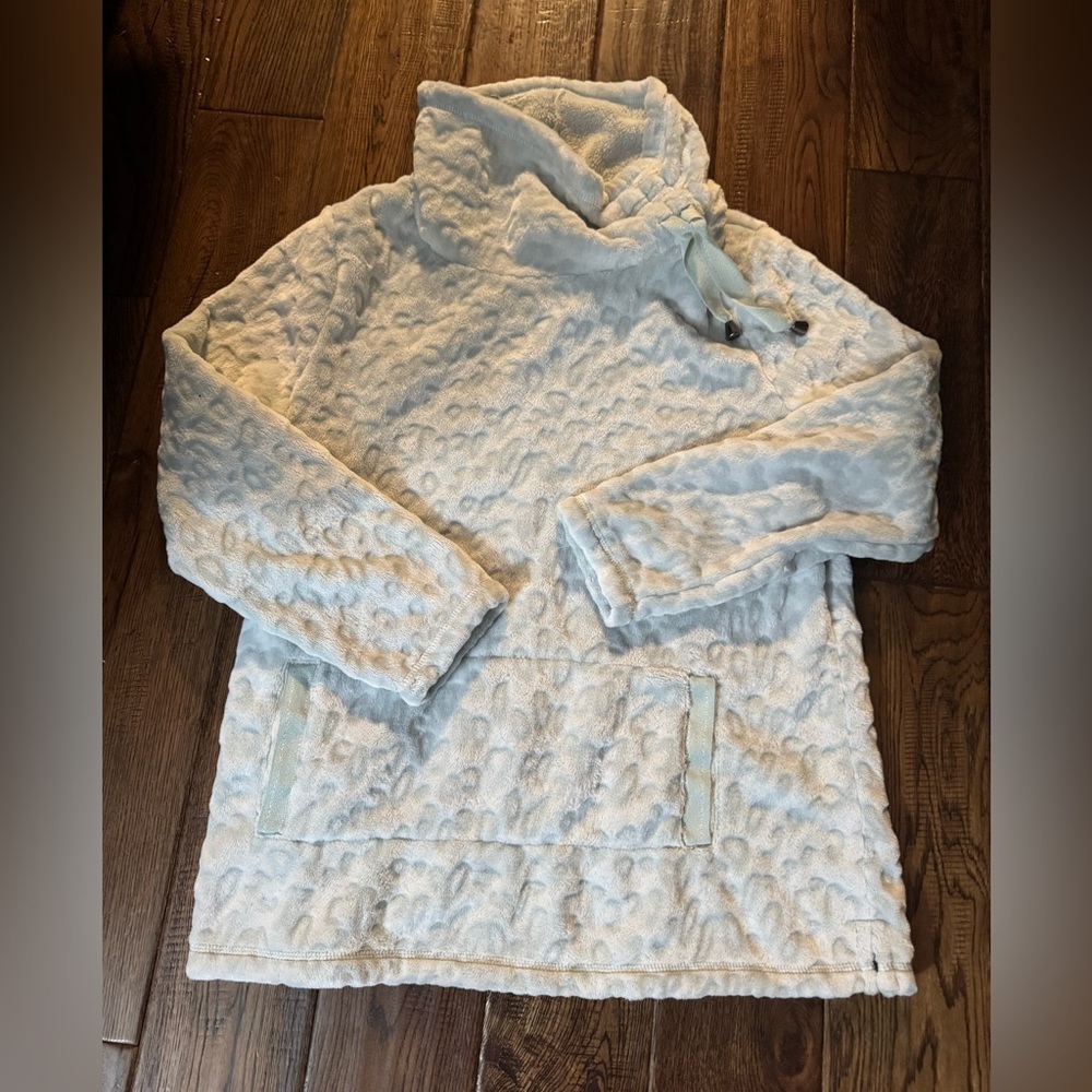 Soft Surroundings Tanzania Fleece Animal Print Fleece Pullover Hoodie